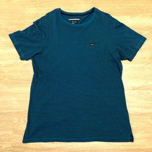 RVCA Mens Large Striped Pocket Tee T-Shirt